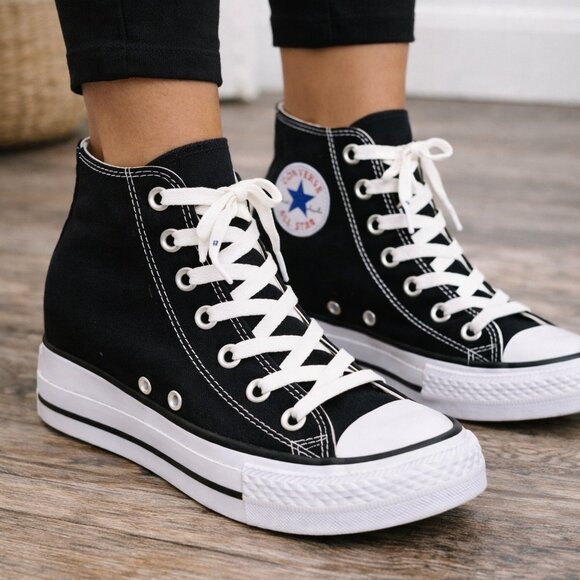 Converse Chuck Taylor All Star Hidden Wedge Platform High Top Sneakers Women\'s 8